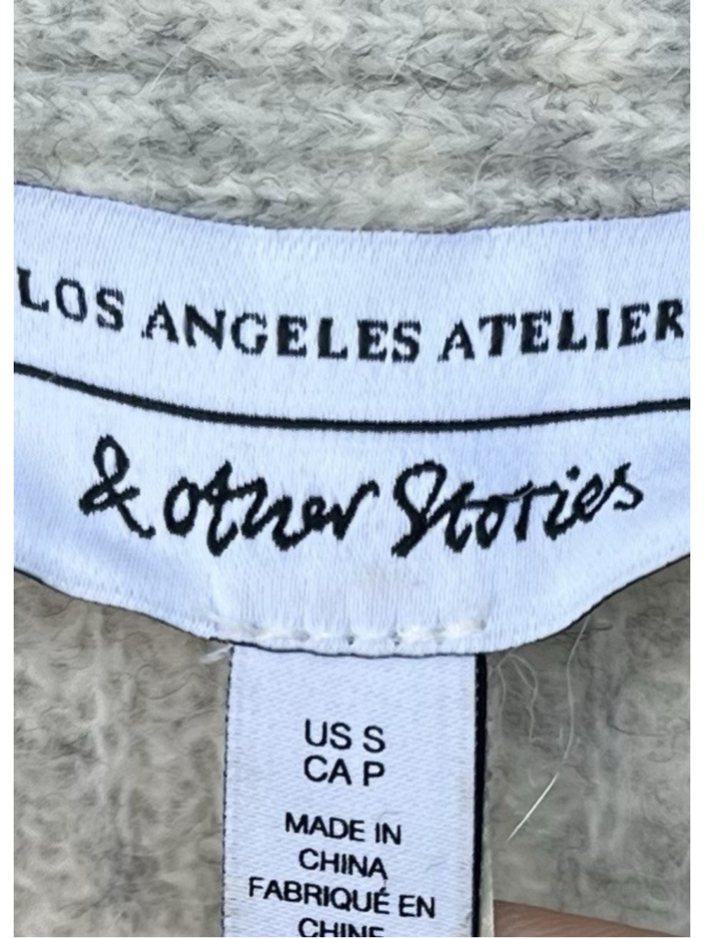 & OTHER STORIES Alpaca Wool Blend Cardigan Small Gray Melange Pockets Oversized - Picture 6 of 7
